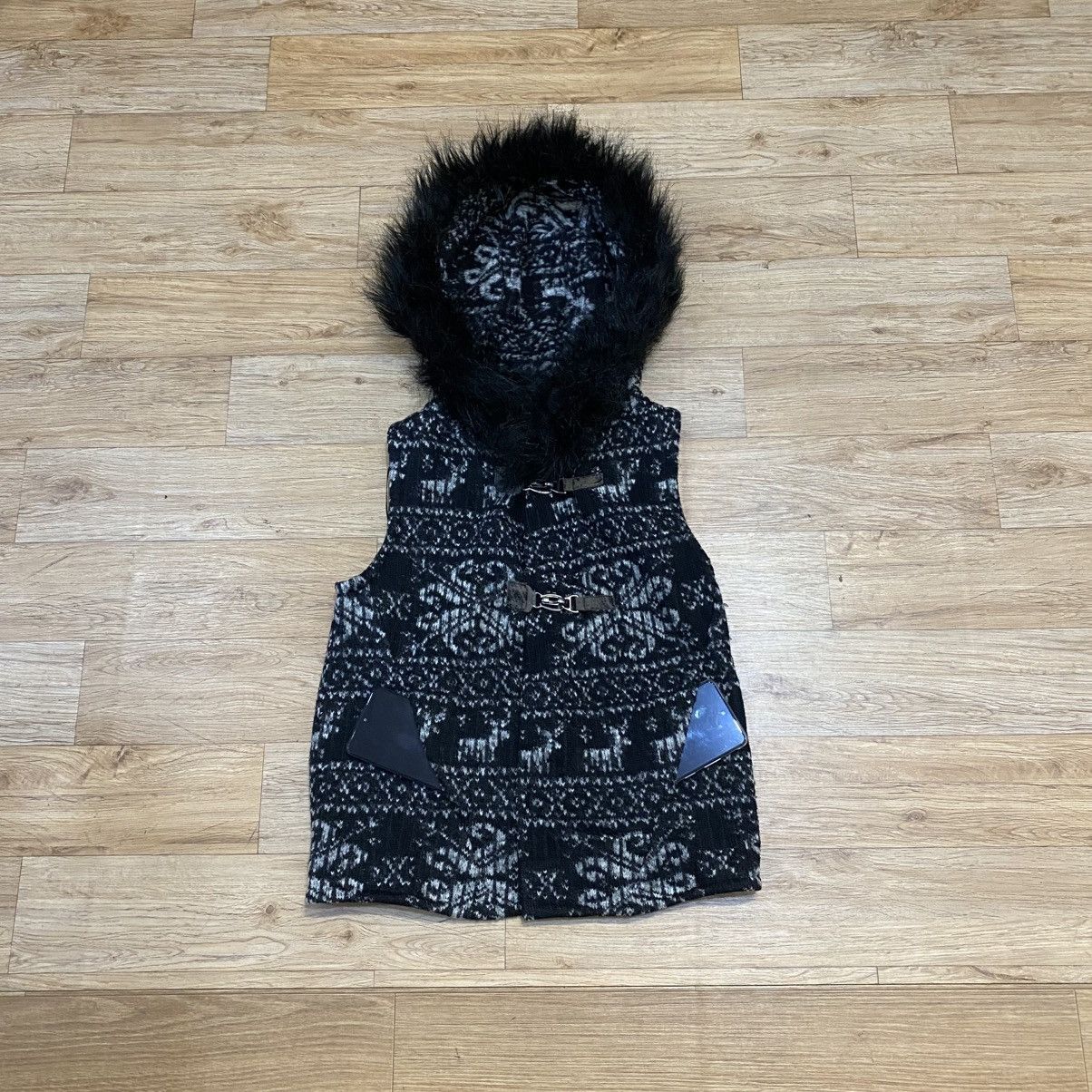 Zara 2000s . Zara Vest Wool Fur Hoodie Size S / US 4 / IT 40 - 1 Thumbnail