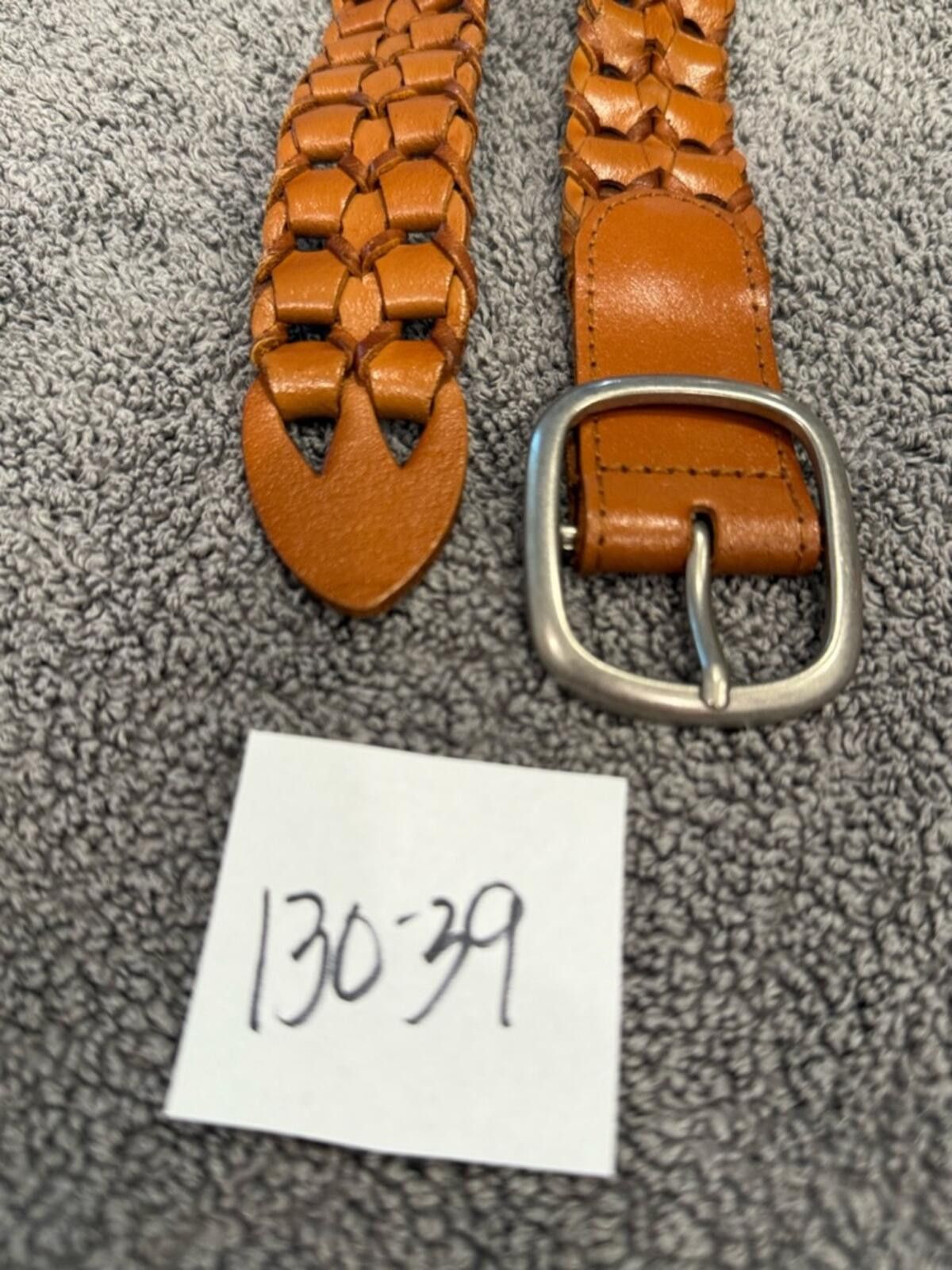 Old Navy Old Navy brown leather braided belt silver buckle L/XL Size ONE SIZE - 10 Thumbnail