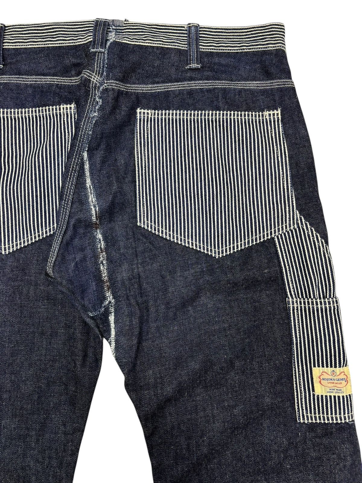 KOJIMA GENES 🔥KOJIMA GENES HICKORY STRIPE WORKWEAR BLUE JEANS Size US 36 / EU 52 - 11 Thumbnail