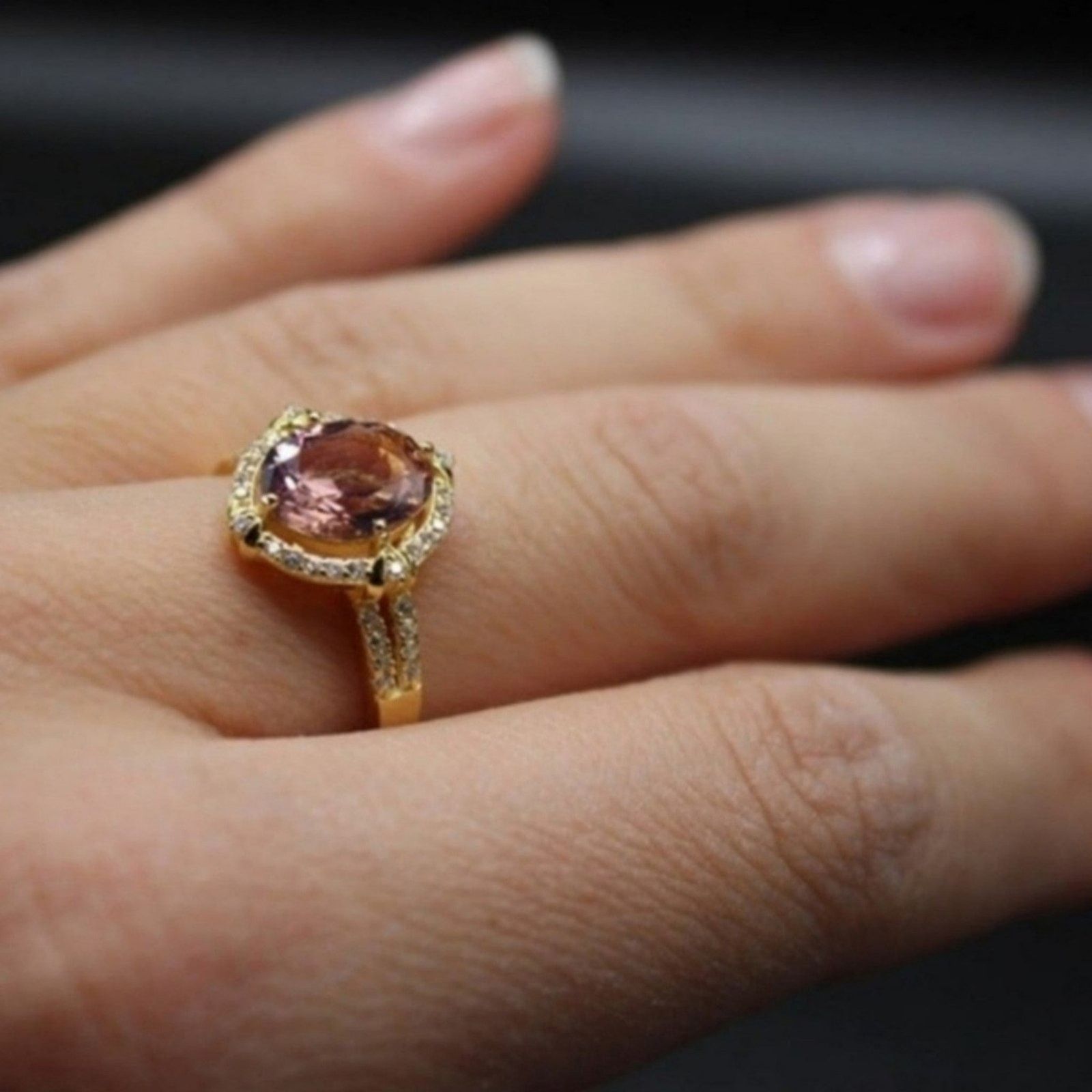 Other Pigeon Egg Ring 925 Sterling Silver18k Yellow Gold/Pink 8 Size ONE SIZE - 7 Thumbnail