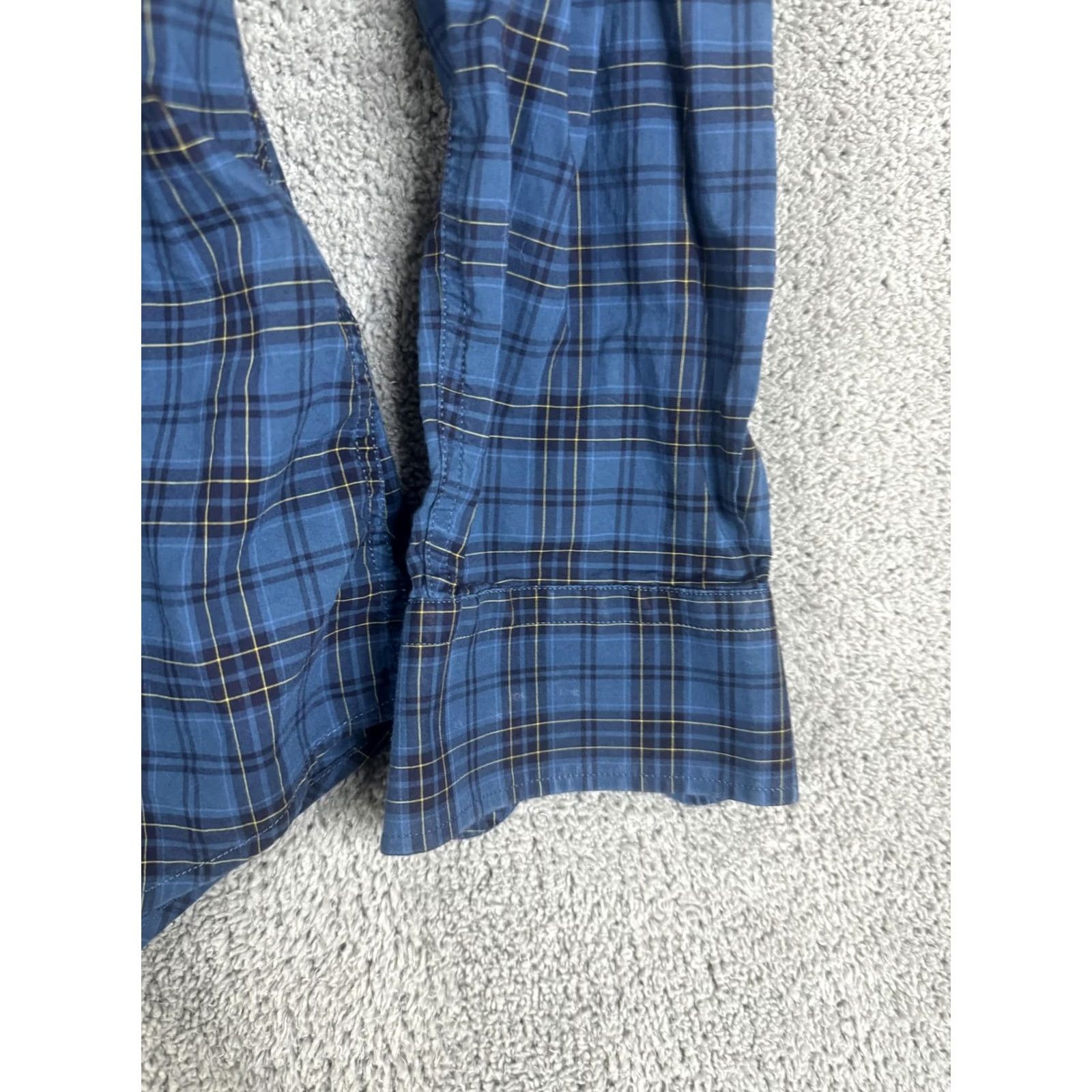 Vintage Hugh & Crye Shirt Mens M Long Sleeve Button Front Plaid Blue Cotton Shirt Size US M / EU 48-50 / 2 - 3 Thumbnail