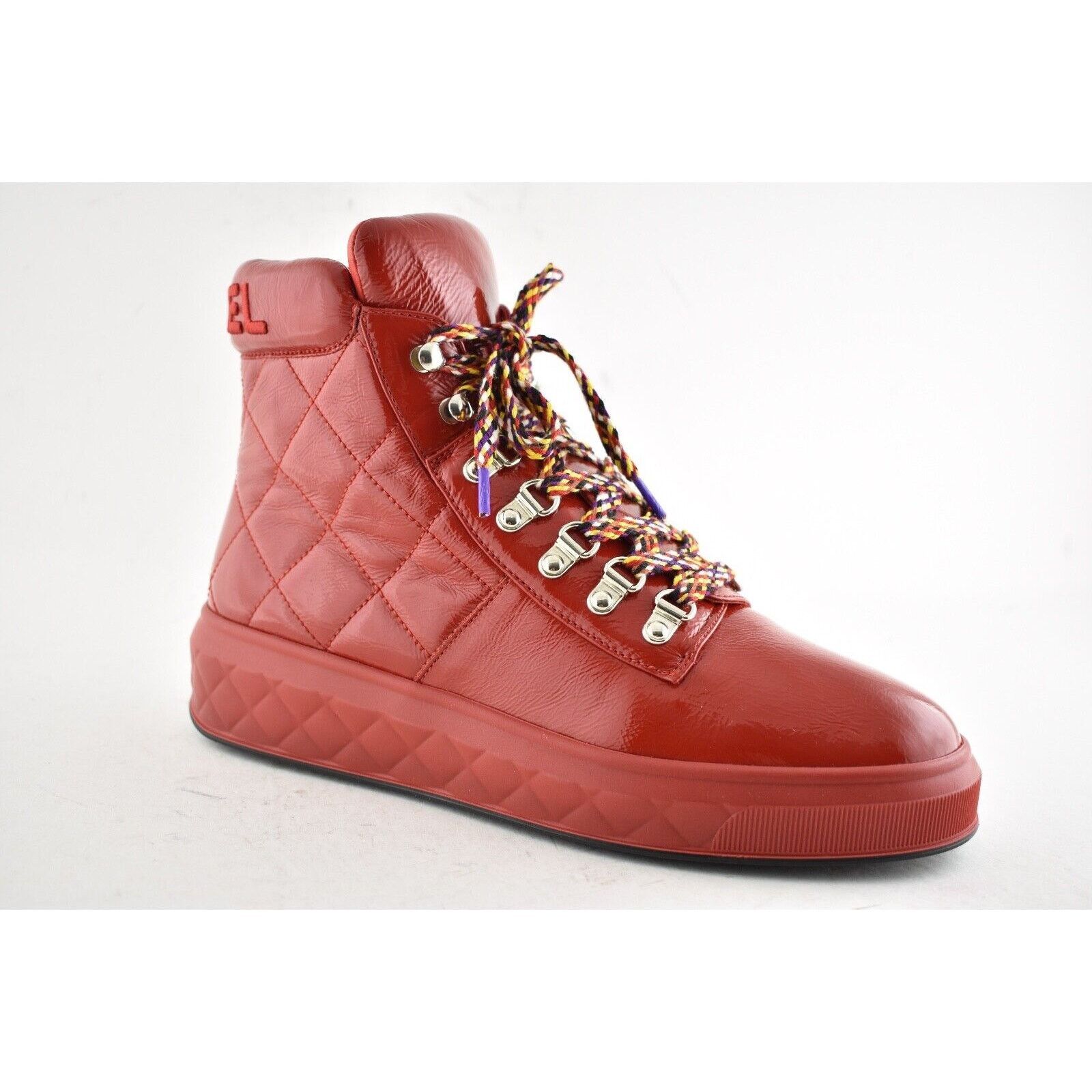 Chanel 18A Patent Quilted CC Lace Up High Top Flat Sneaker Boot 40 Size US 10 / IT 40 - 2 Thumbnail