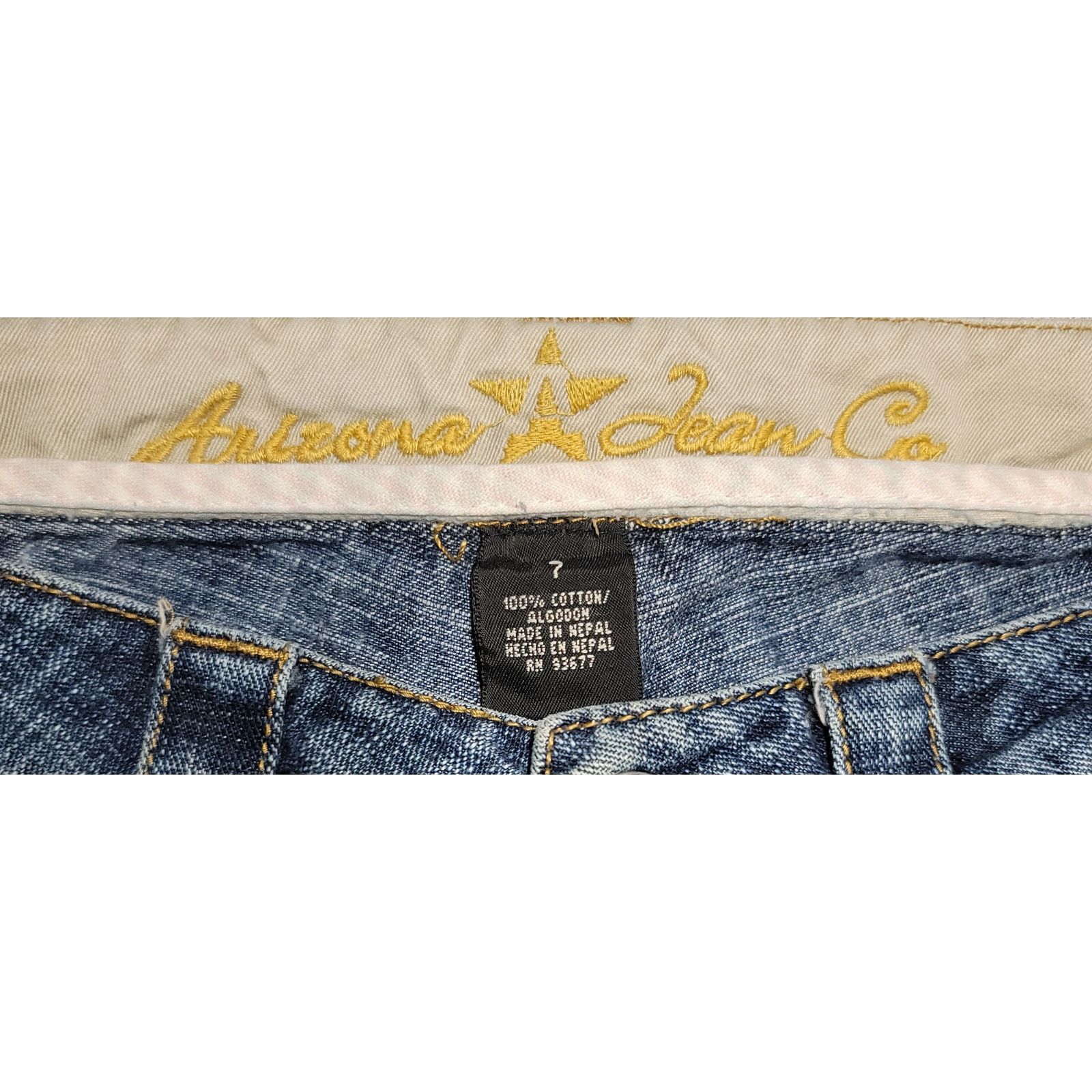 Arizona Jean Co. Arizona Jean Co Faded Blue Boot Cut Denim Jeans 7 Juniors Size 31" - 3 Thumbnail
