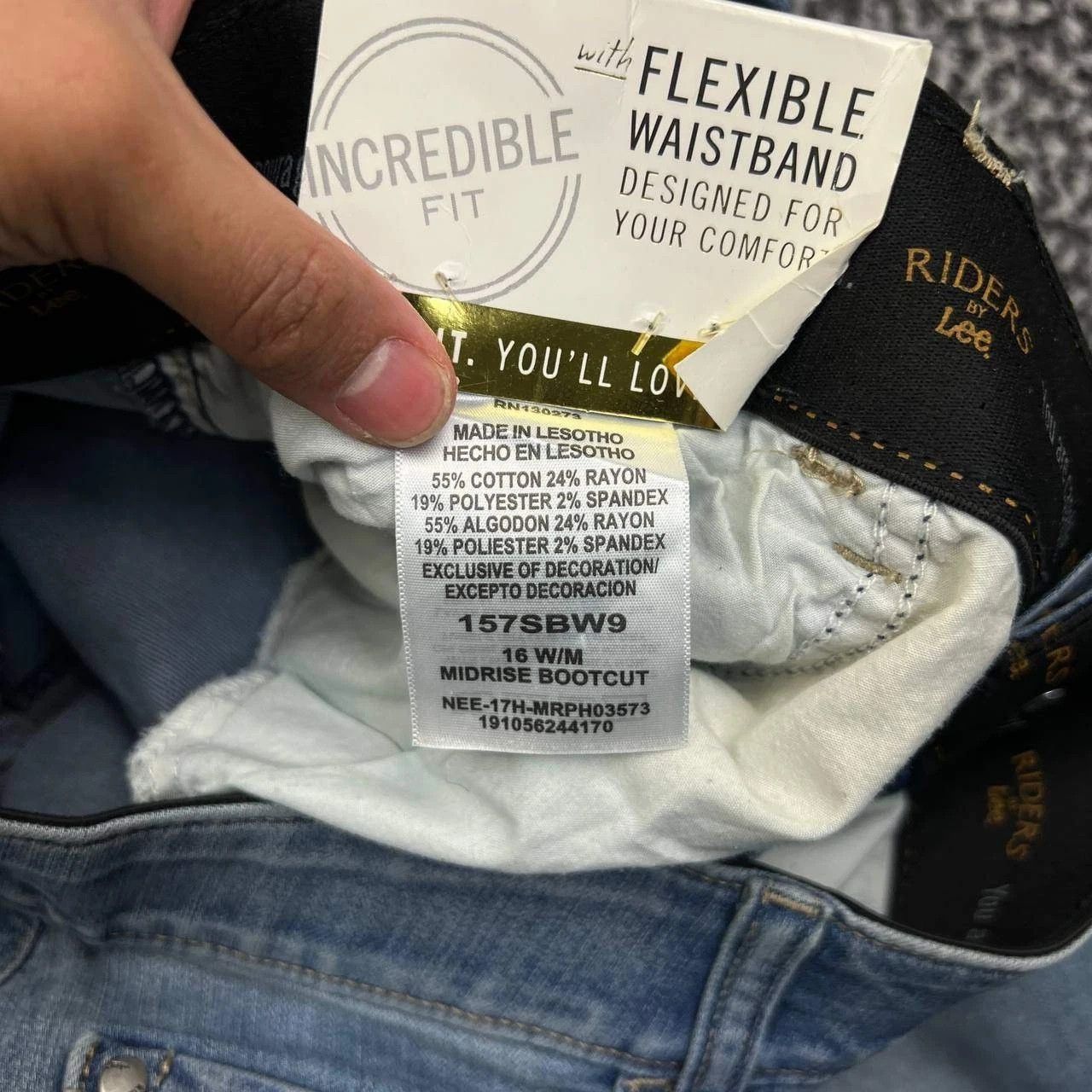 Other Riders by Lee Jeans Women 16 Faded Denim Straight 36x31 Size 36" / US 14 / IT 50 - 5 Thumbnail