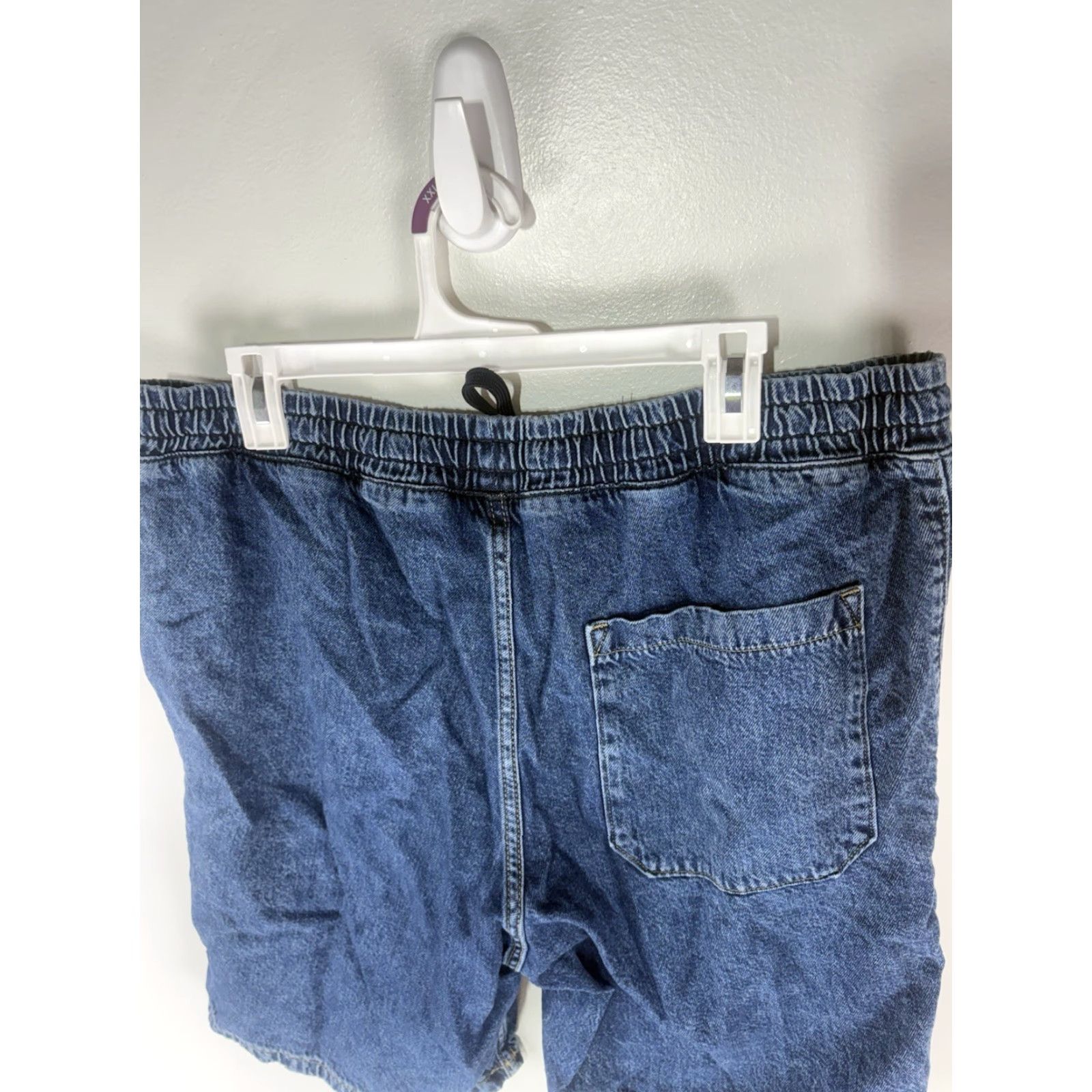 H&M VINTAGE H&M Denim Shorts Men’s Regular Fit Elastic Drawstring Waist Casual Summer 90s Blue Size US 33 - 5 Thumbnail