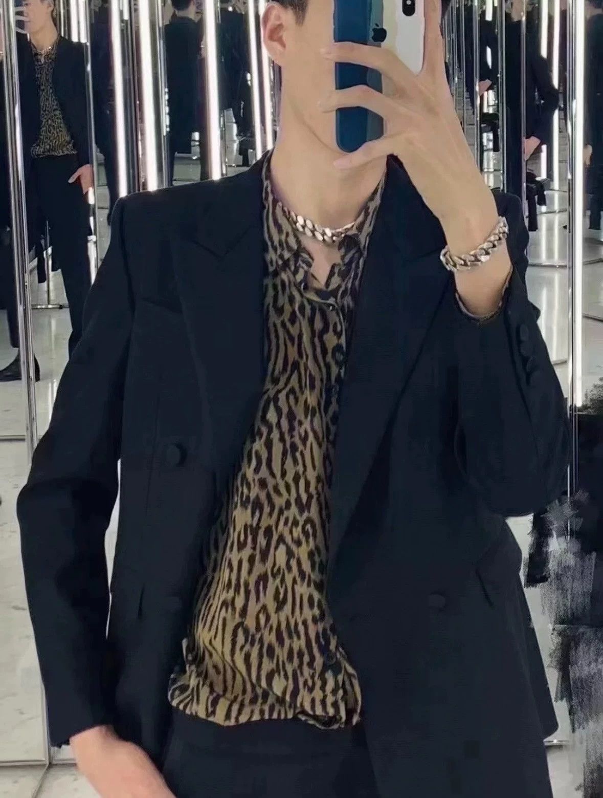 Saint Laurent Paris SLP 21SS Leopard Print Silk Shirt 39 M Unisex Jam Hsiao Size US M / EU 48-50 / 2 - 6 Thumbnail