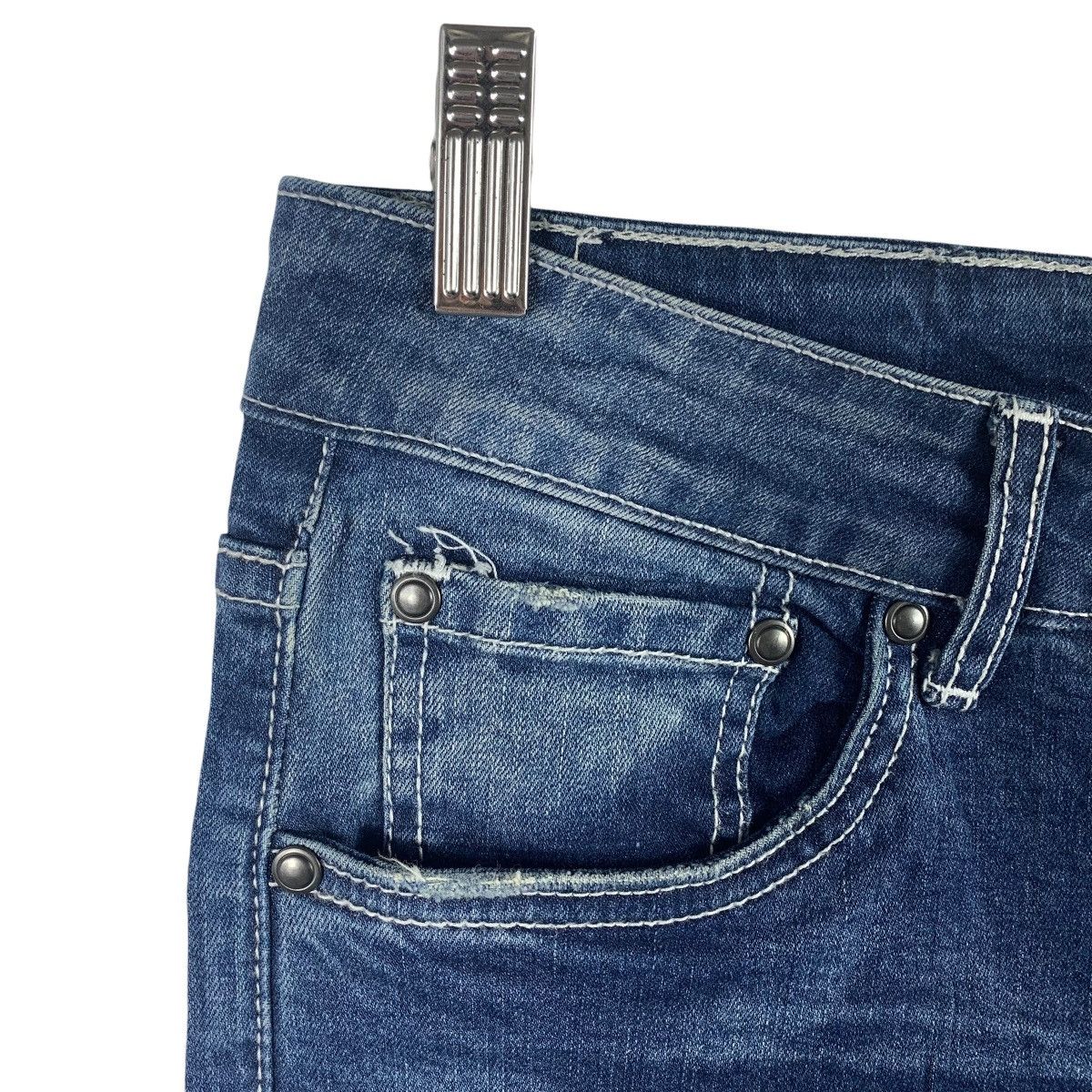 If Six Was Nine × Japanese Brand CAVARIA Distressed skinny jeans Size 31" - 6 Thumbnail