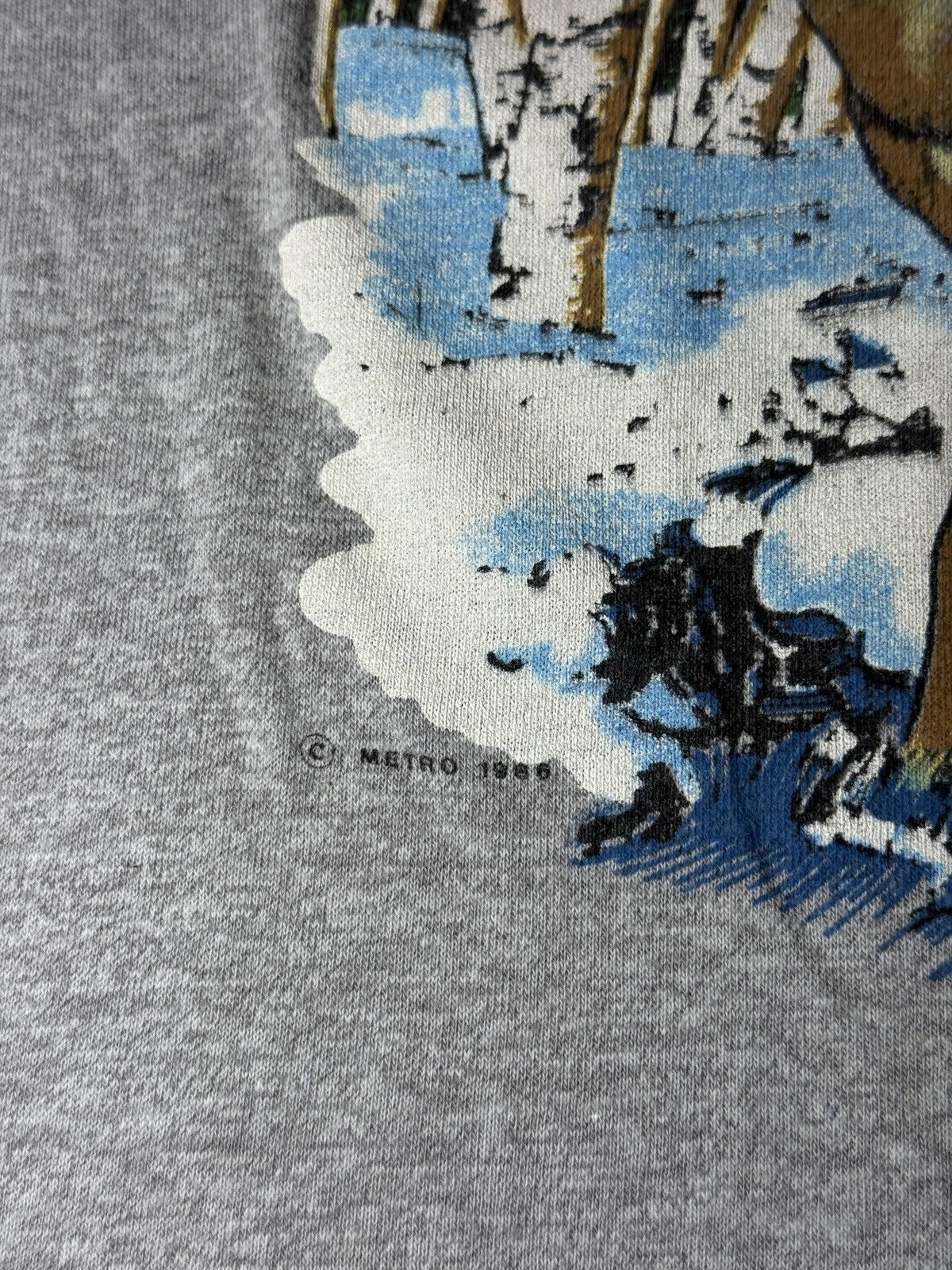 Other Vintage 80s Deer Graphic Tee Adarondak Snowy Hunting T Shirt Size US M / EU 48-50 / 2 - 3 Thumbnail