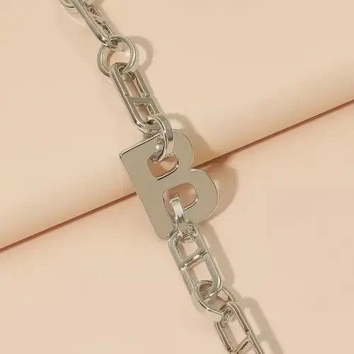 Japanese Brand Letter B Thick Chain Link Vintage Jewelry Bracelet Size ONE SIZE - 6 Thumbnail