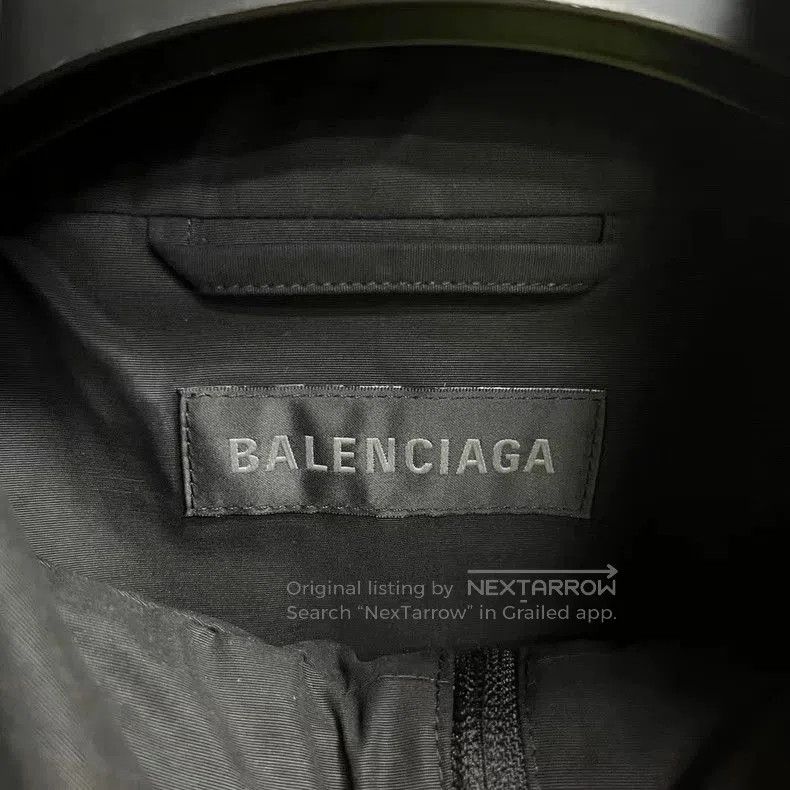 Balenciaga Black Logo Zip Sun Jacket.