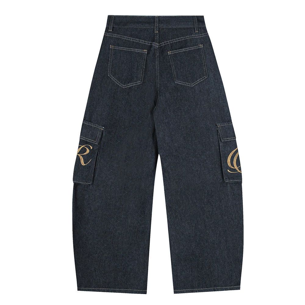 Vintage American street patchwork embroidered pocket scimitar jeans Size US 32 / EU 48 - 2 Thumbnail