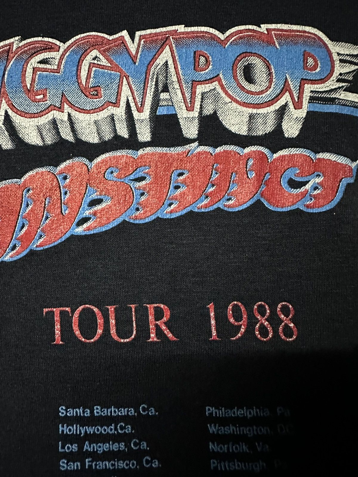 Band Tees × Vintage Rare Vintage 80s Iggy Pop Tour Faded Tee Size US M / EU 48-50 / 2 - 6 Thumbnail