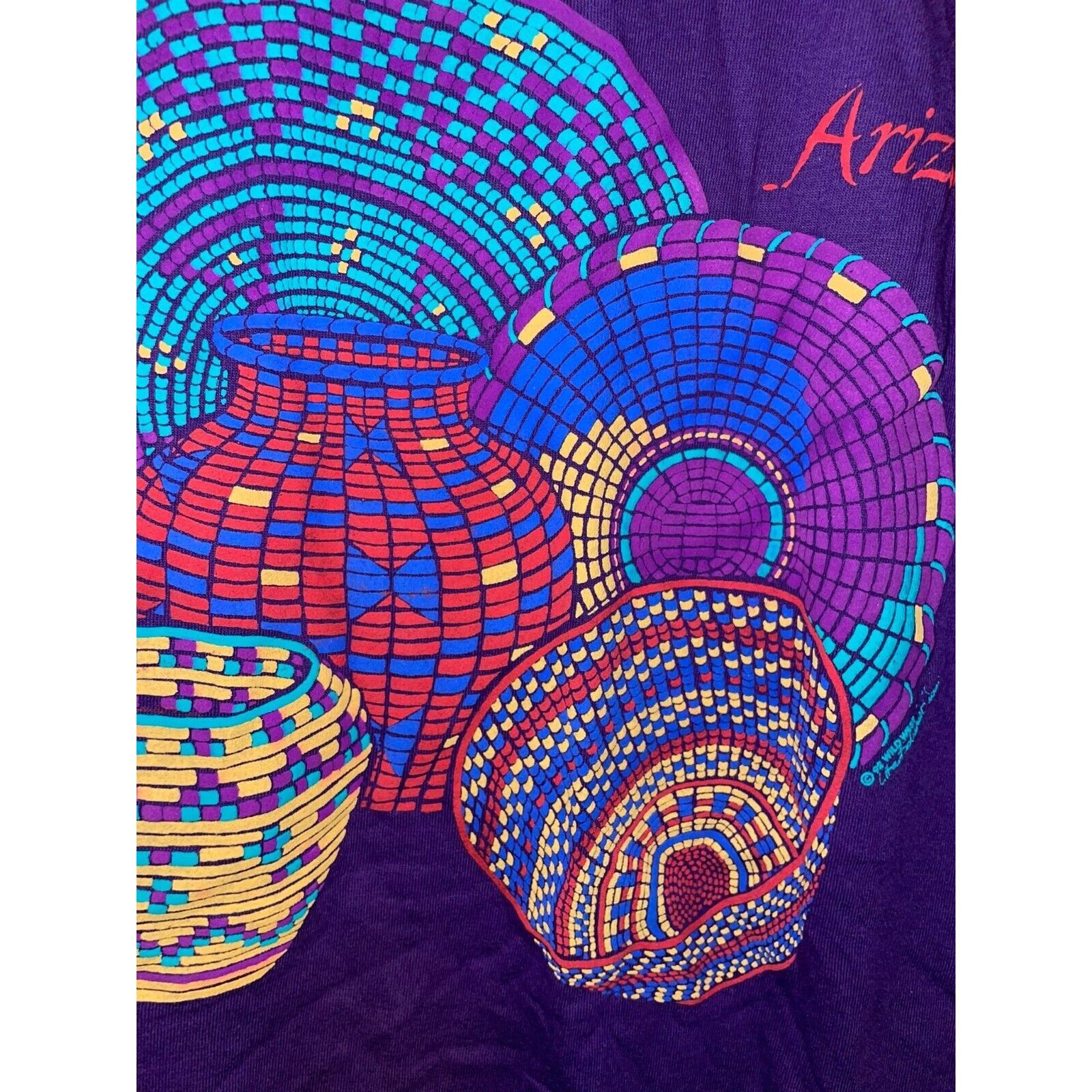 Jerzees 90s AZ Arizona Native American Baskets Pots Weaving Shirt Size US M / EU 48-50 / 2 - 5 Thumbnail