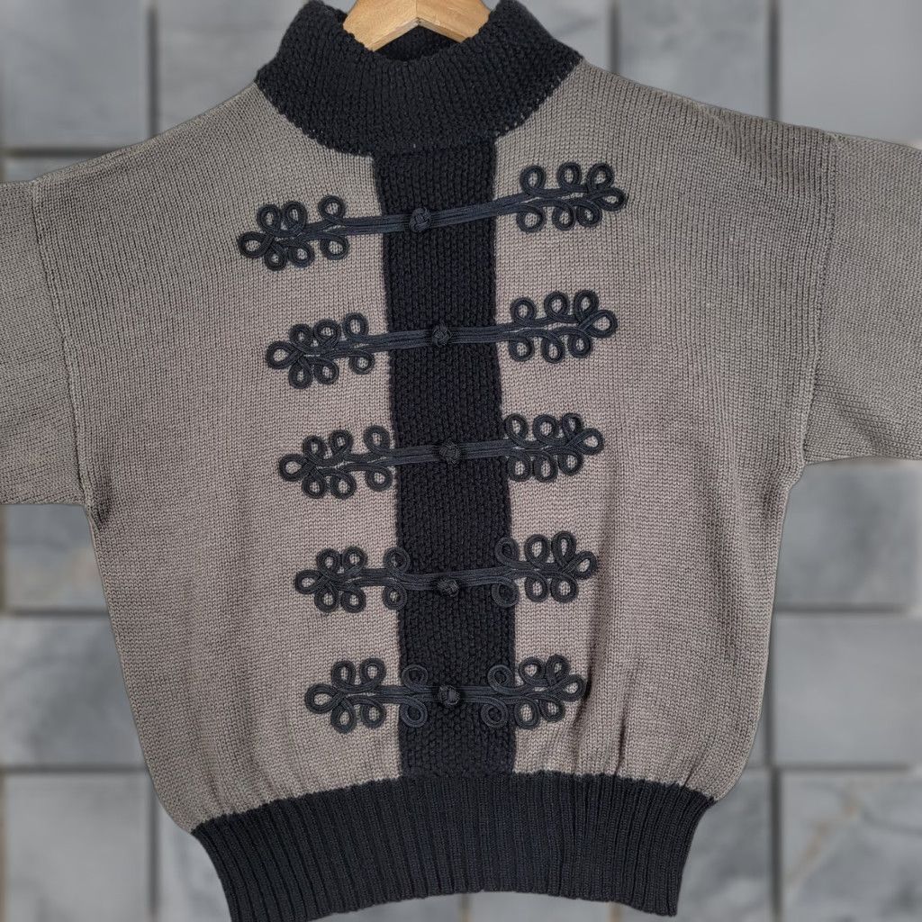 Vintage VINTAGE Nils Sweater Wool Blend Gray and Black Size L Woman Pullover High Neck Long Sleeve Casual Winter Fall Womens Size L / US 10 / IT 46 - 1 Thumbnail
