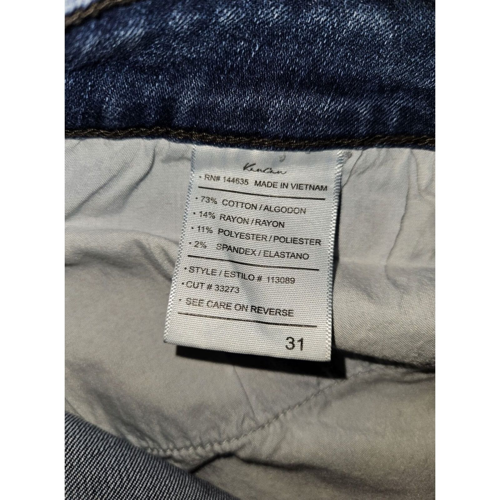 Vintage Kancan Jeans Women's 31 Straight Blue Denim Distressed Stretch Preppy Casual Jeans Size 24" / US 00 / IT 34 - 3 Thumbnail