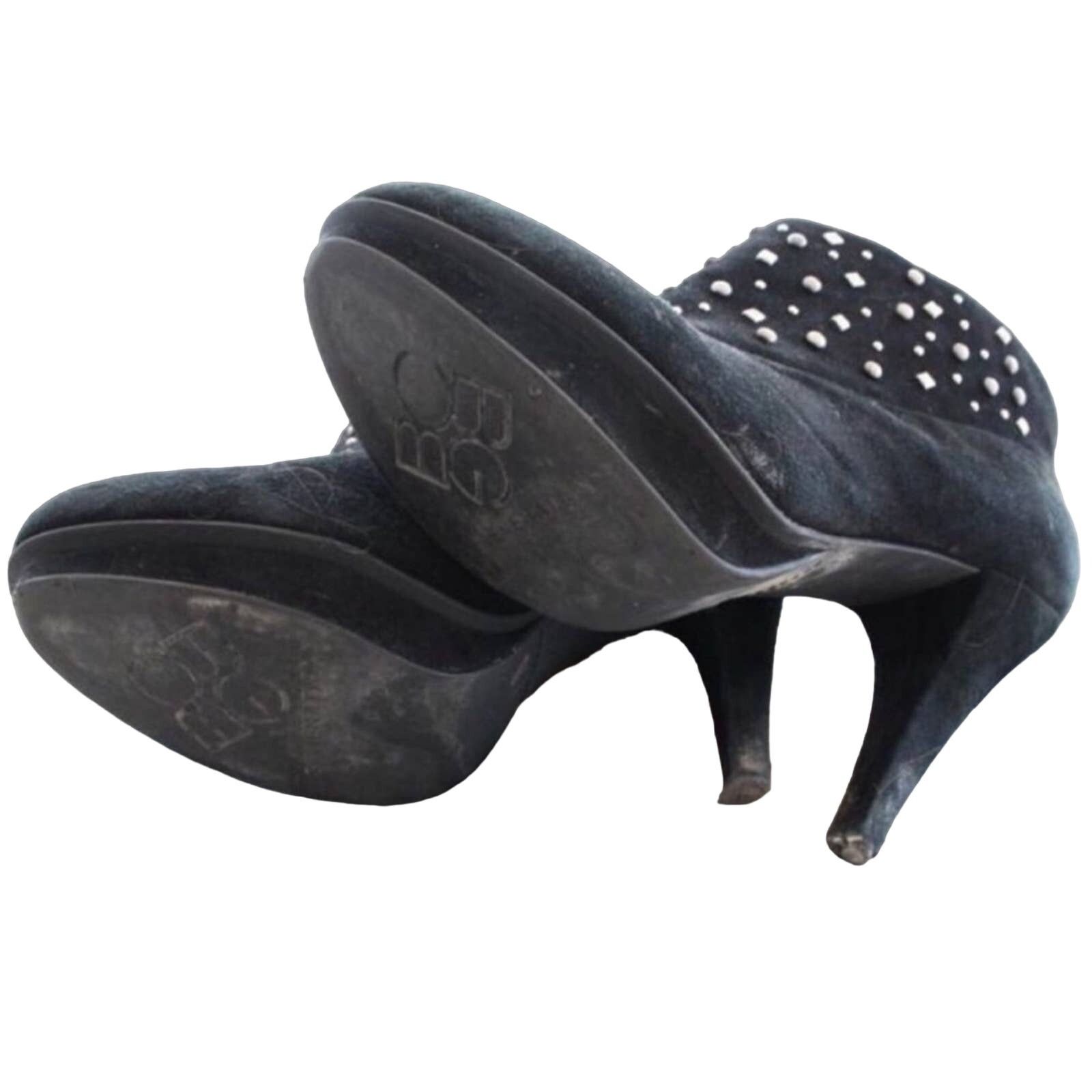 Bcbgmaxazria BCBG Black Suede Silver Stud Studded Boot Booties Heels Size US 9 / IT 39 - 6 Thumbnail