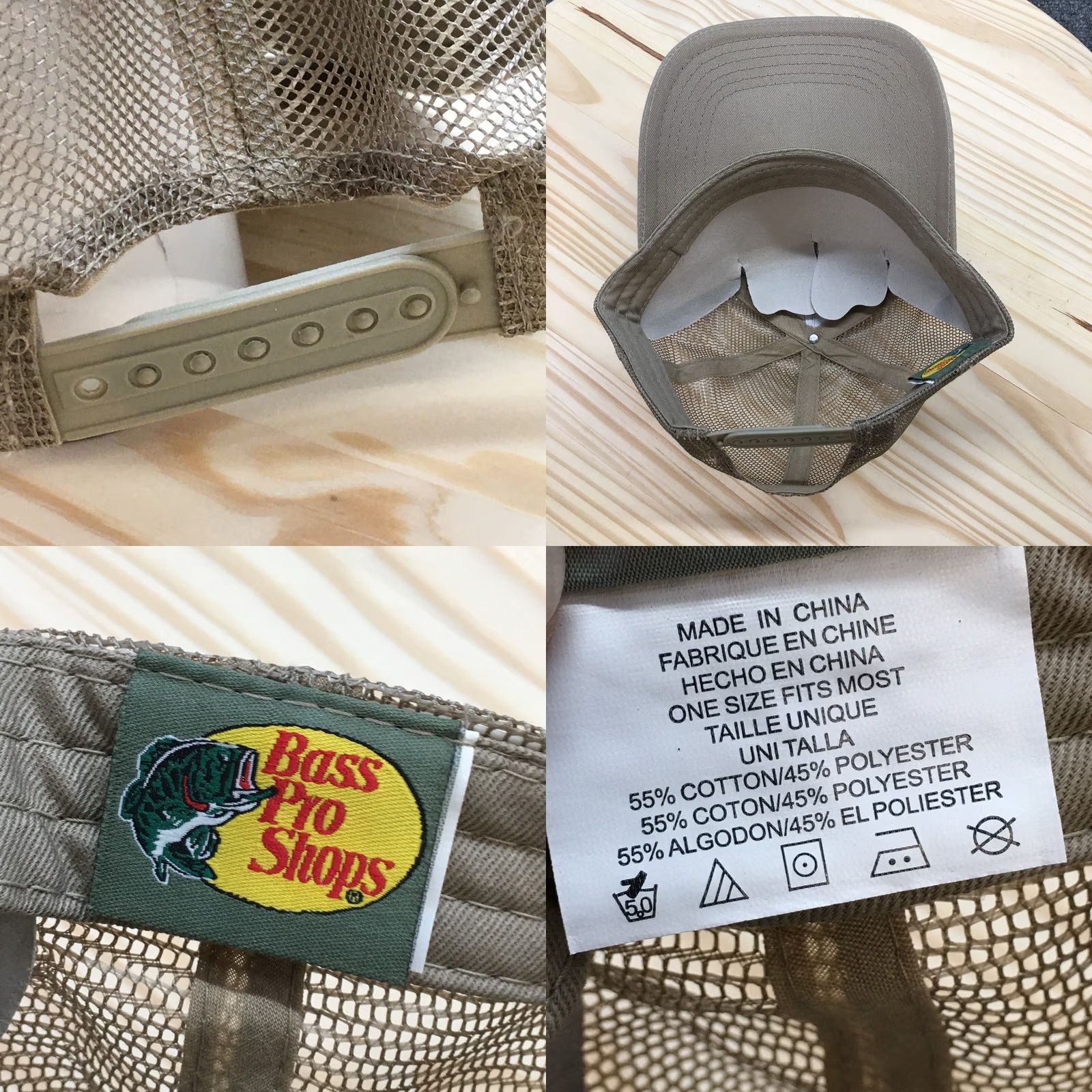 Bass Pro Shops Bass Pro Shops Trucker Hat Mens Beige OS Adjustable Curved Brim Embroidered Logo Size ONE SIZE - 8 Thumbnail