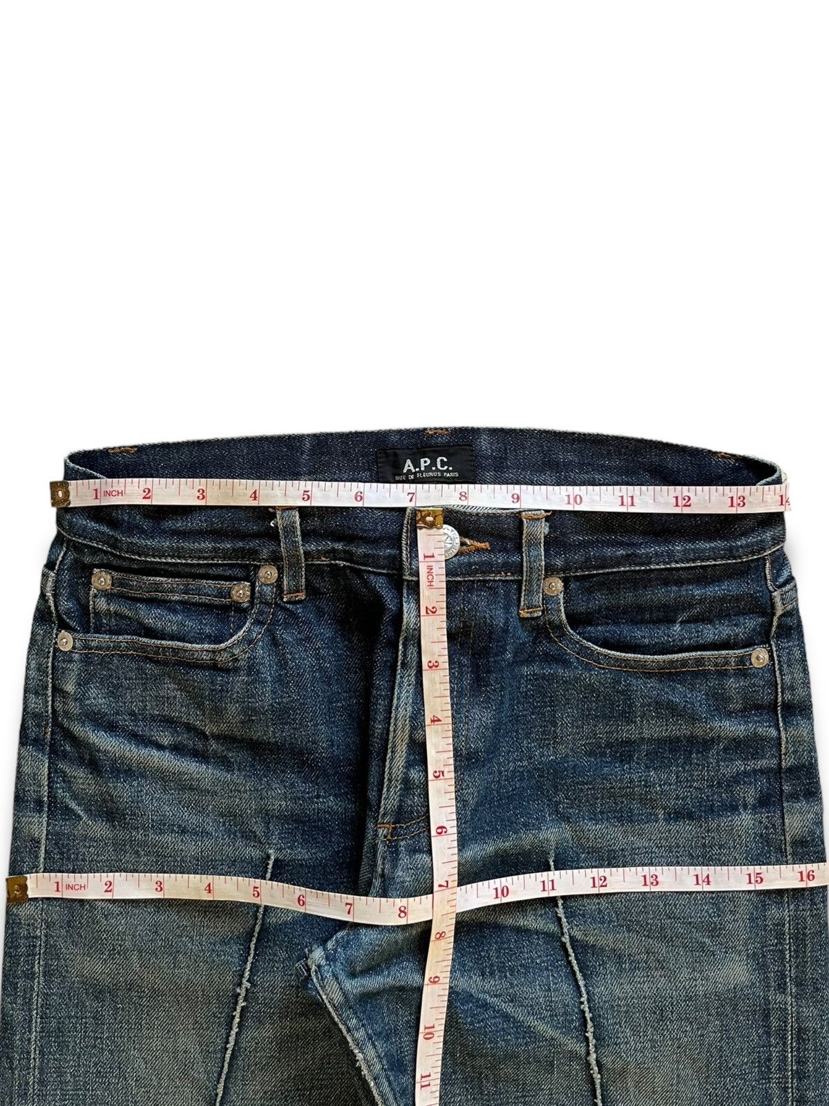 A.P.C. Vintage A.P.C Paris Selvedge Button Fly Mud Wash Jeans Size US 28 / EU 44 - 12 Thumbnail