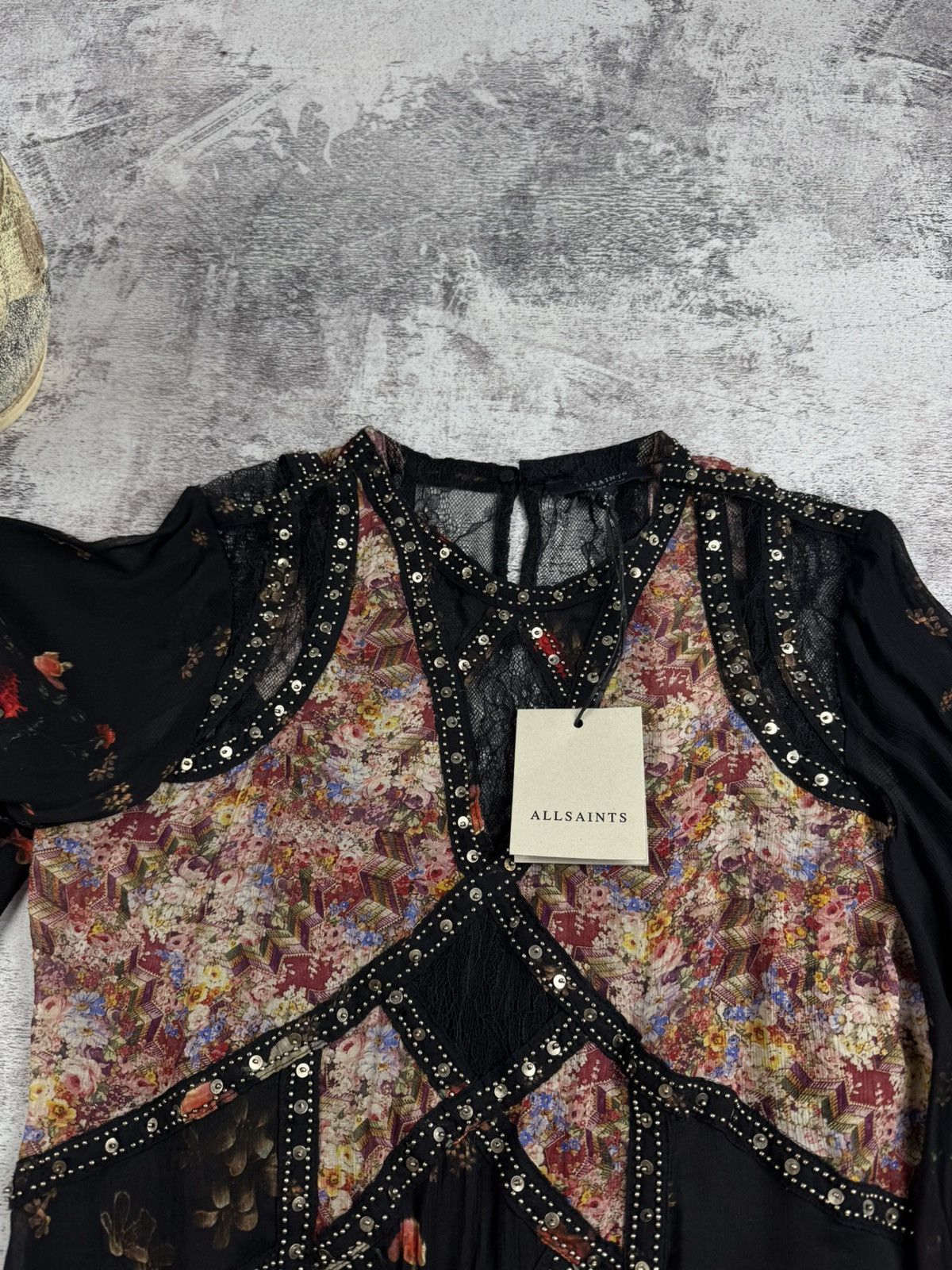 Allsaints AllSaints Lucia Kora Dress Viscose US 6 UK 10 NEW Floral Button Design Tunic Size M / US 6-8 / IT 42-44 - 11 Thumbnail