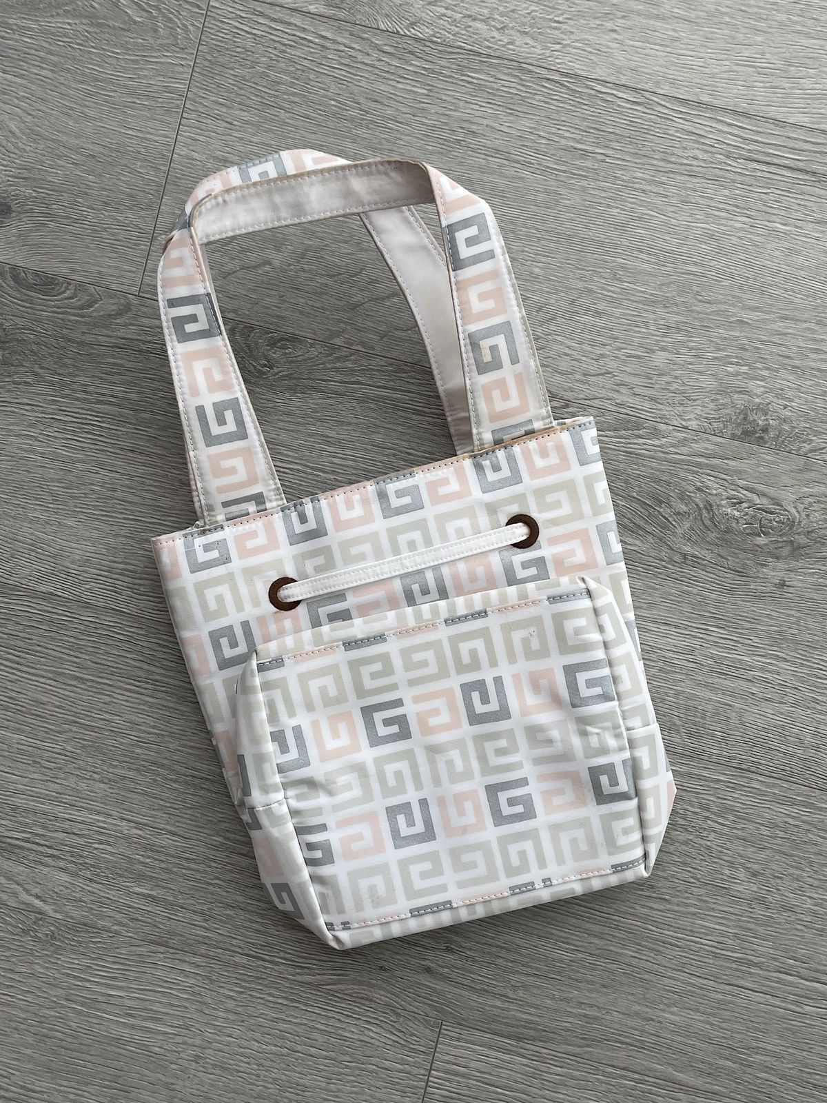 Designer × Givenchy × Vintage Vintage Givenchy Canvas Bag Tote Perfume White Shoulder Whit Size ONE SIZE - 3 Thumbnail