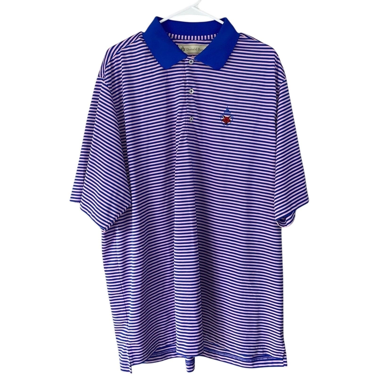 Donald Ross Donald Ross Stripe Polo XL Men Golf Embroidered Short Sleeve Size US XL / EU 56 / 4 - 1 Thumbnail
