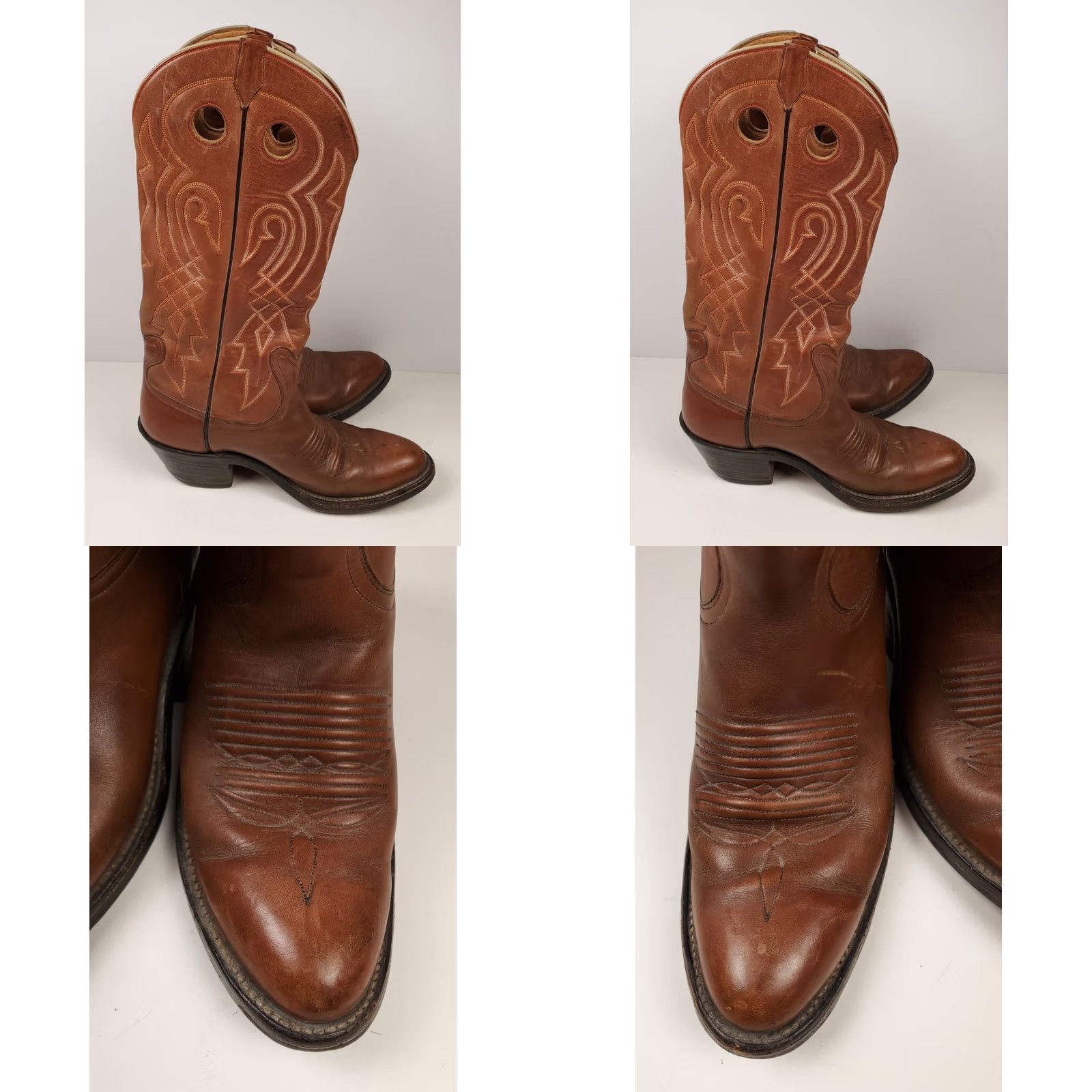 Vintage Wilson's Hand Made Cowboy Boots Buckaroo Brown Mens 8.5 B Boots Leather Brown Western Cowboy Mens 8.5 B Size US 9 / EU 42 - 8 Thumbnail