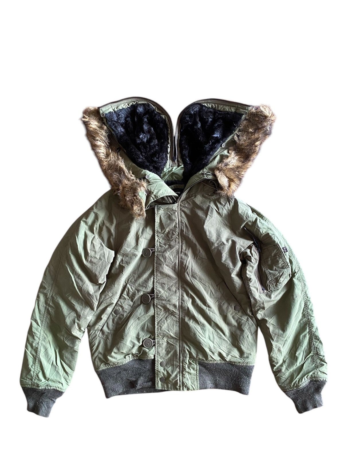 Vintage Alpha Industries Faux Fur N2b Bomber Jacket