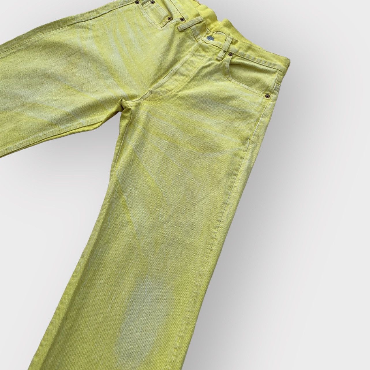 Yohji Yamamoto SS02 Runway Yellow Wash Jeans Size US 32 / EU 48 - 3 Thumbnail