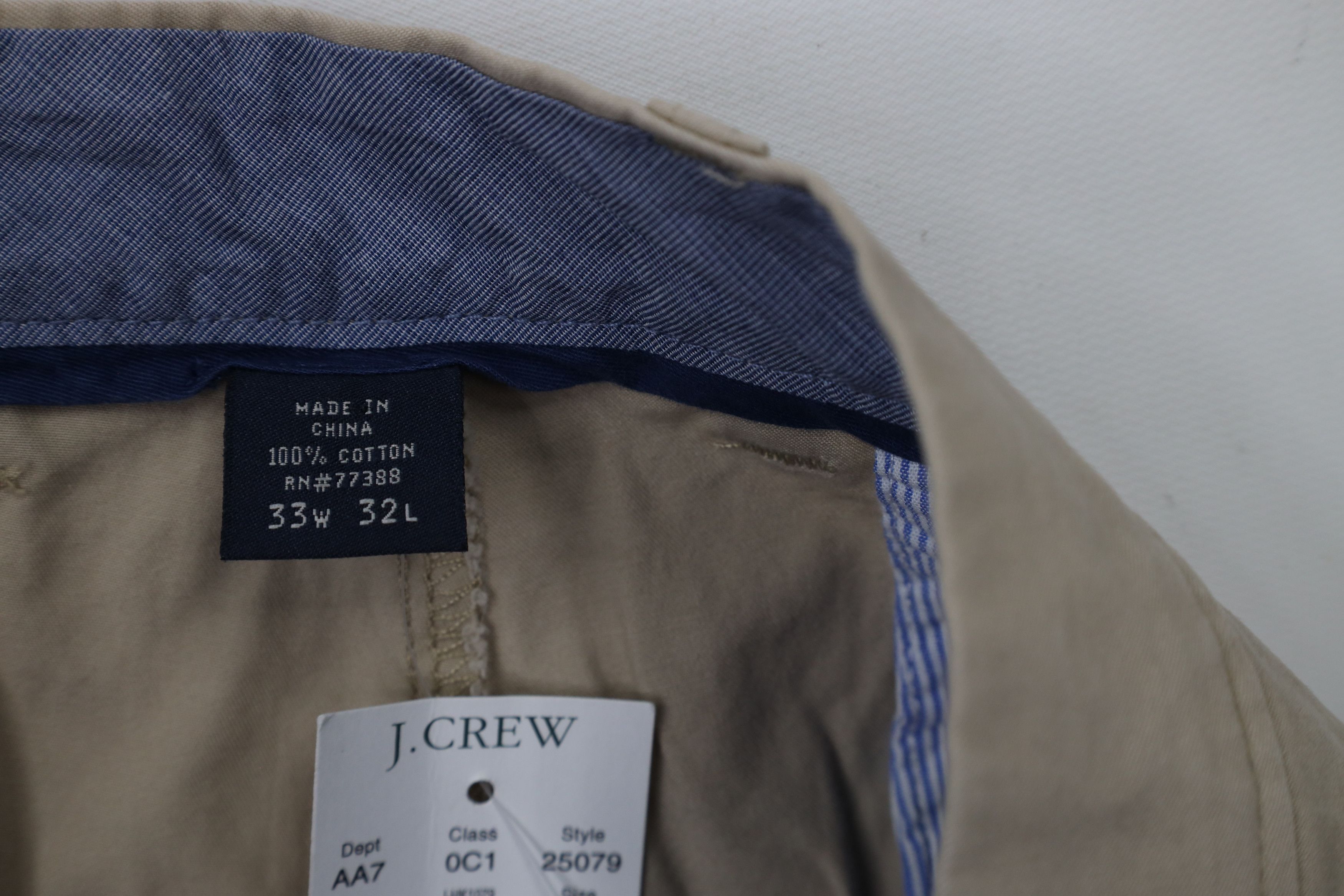 J.Crew × Vintage New J Crew Straight Leg Cotton Chino Pants Trousers Beige Size US 33 - 6 Thumbnail