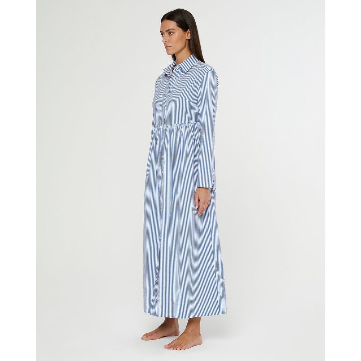 Onia New ONIA Beach Stripe Poplin Maxi Shirtdress $285 LARGE Size L / US 10 / IT 46 - 7 Thumbnail