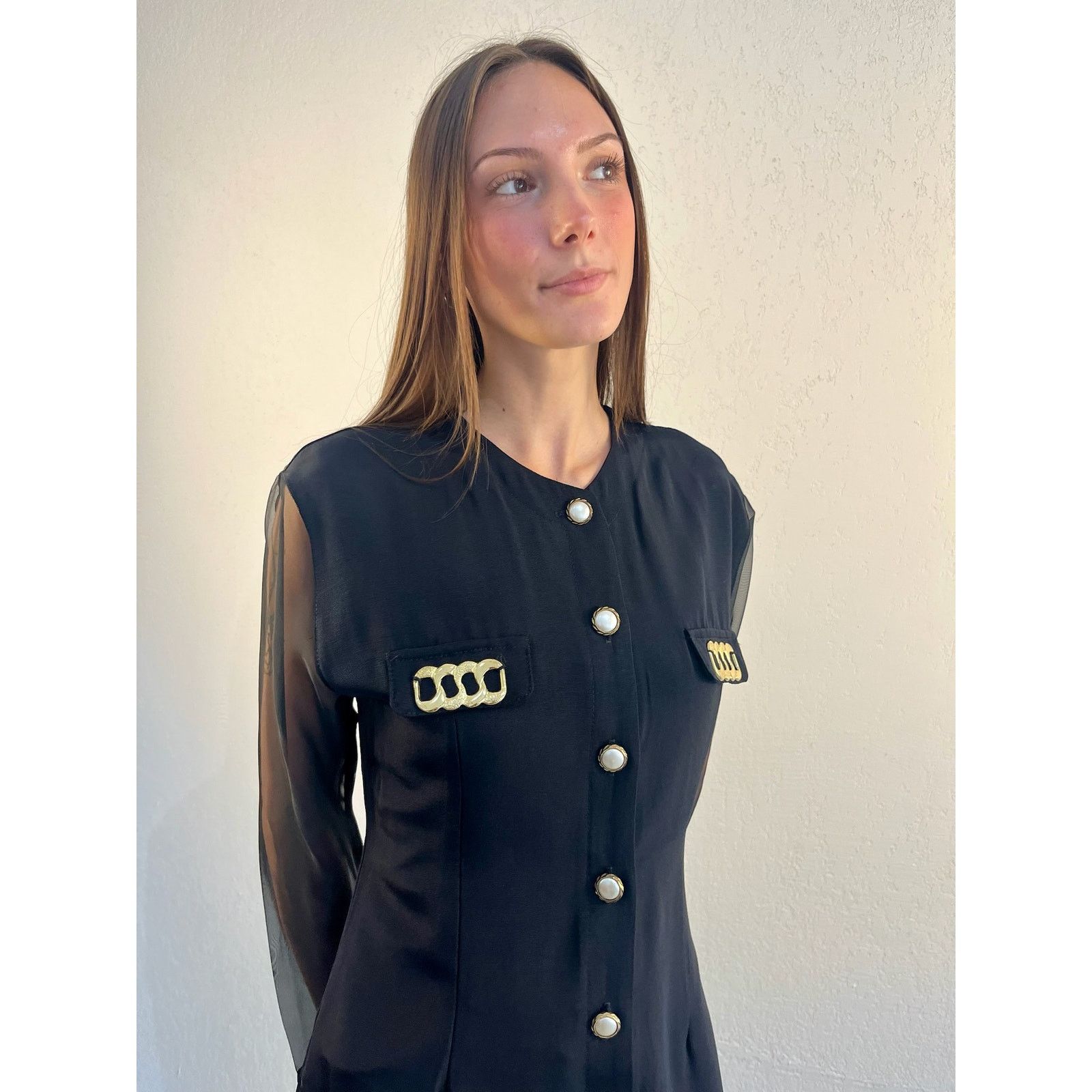Other Last Exit Black Tunic Blouse with Sheer Sleeves Size M / US 6-8 / IT 42-44 - 1 Thumbnail