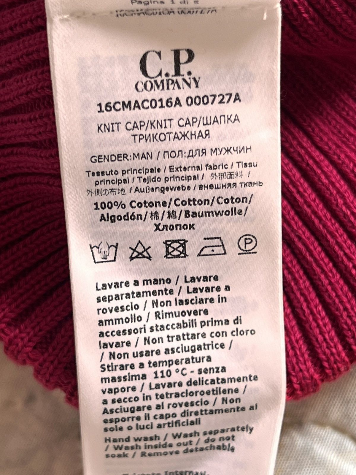 C.P. Company C.P. Company COTTON GOGGLE BEANIE glass hat cap magenta red Size ONE SIZE - 13 Thumbnail