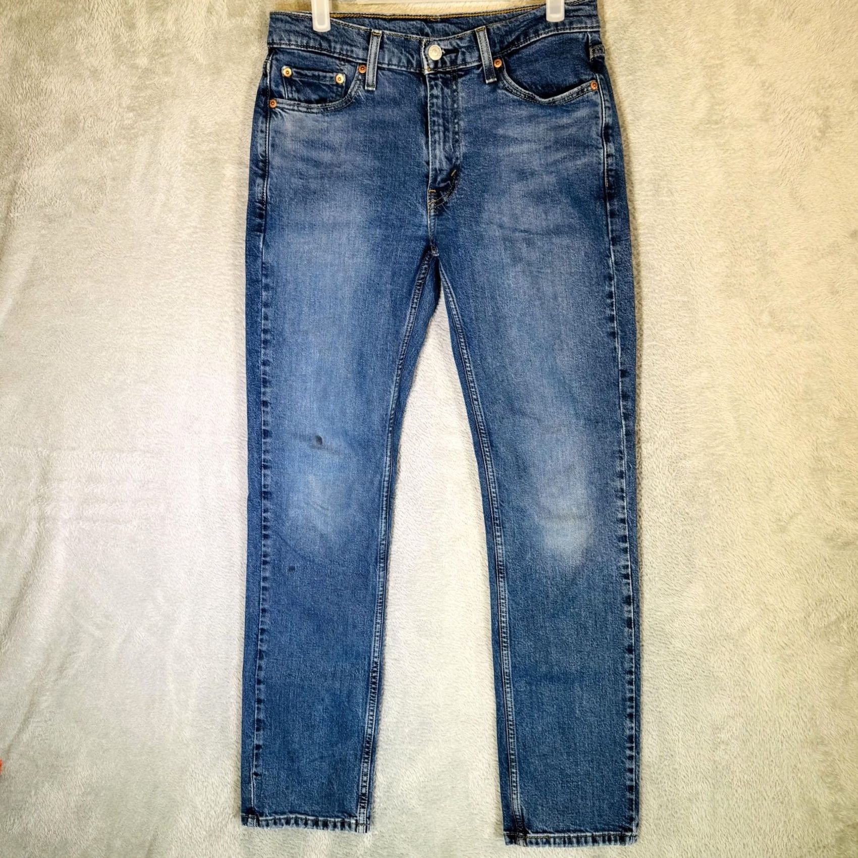 Levi's Levi's 514 Jeans Mens 30x32 Blue Medium Wash Straight Stretch Denim Zip Fly Size US 30 / EU 46 - 5 Thumbnail