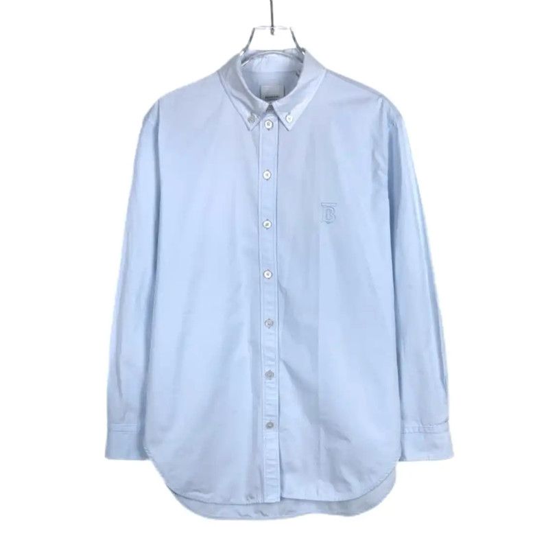 Burberry Burberry Light Blue Cotton Men's Shirt Size US S / EU 44-46 / 1 - 1 Thumbnail