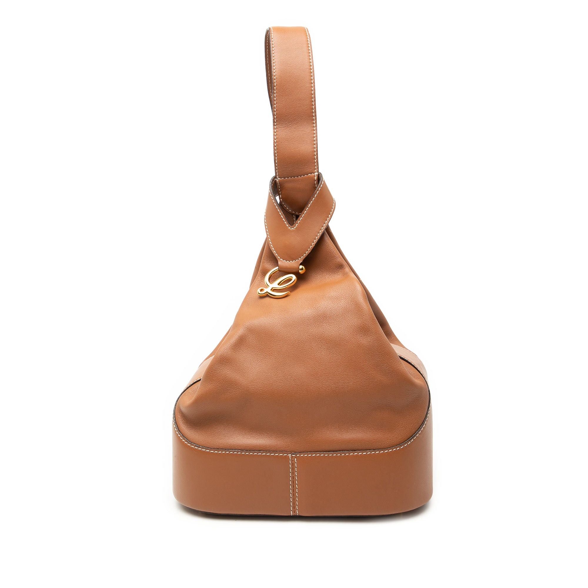 Loewe Leather Anton Triangle Backpack in Brown, Women's