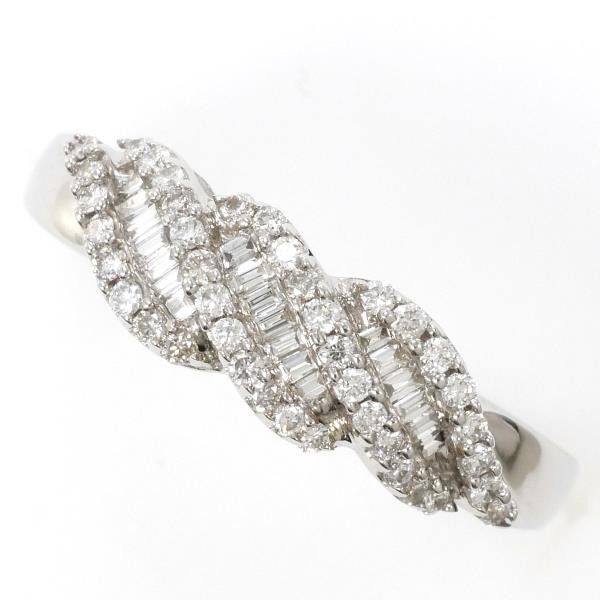 Other LuxUness K18 White Gold Diamond Ring 11 Metal Ring Size ONE SIZE - 1 Thumbnail