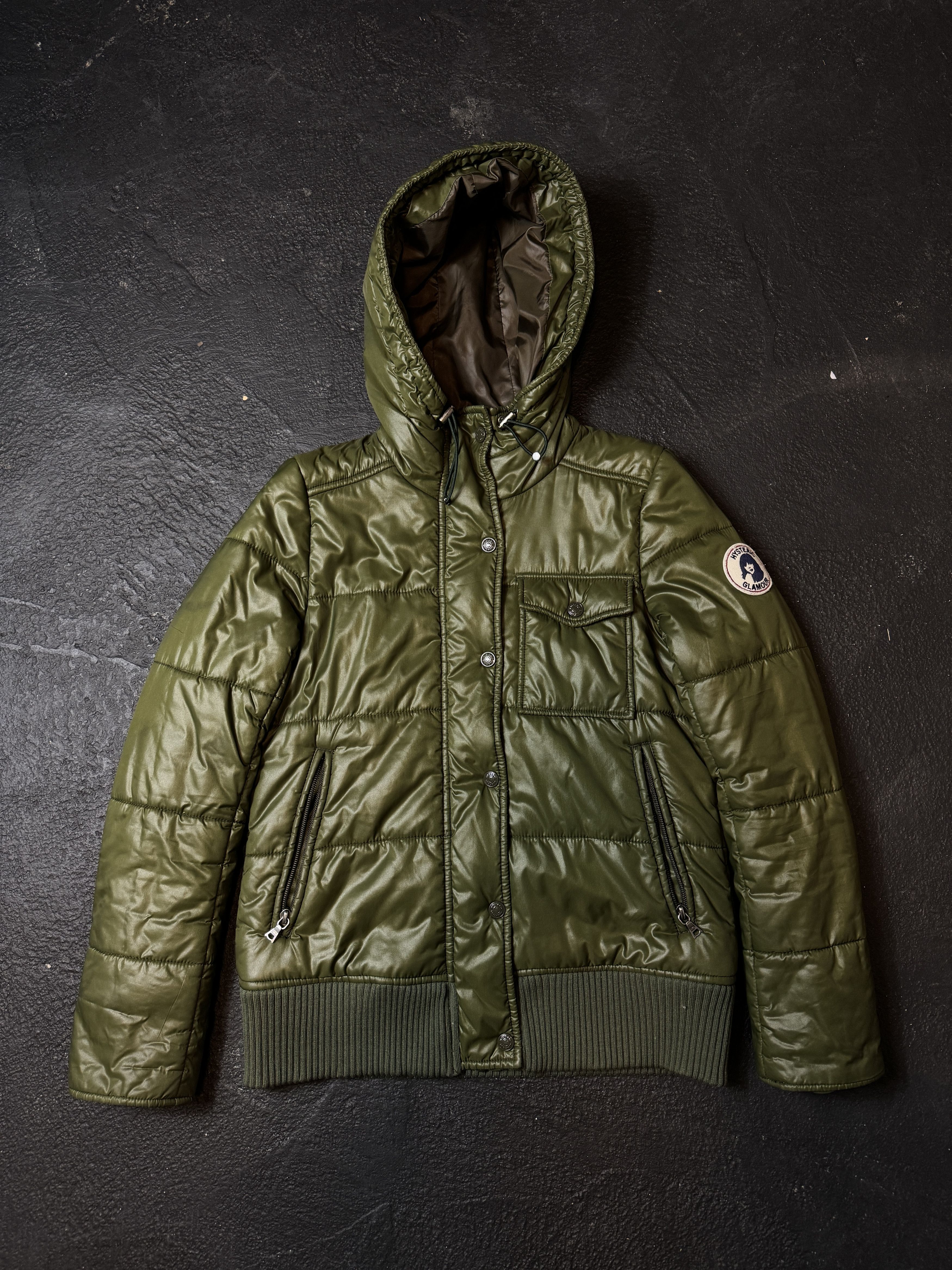 image of Hysteric Glamour Down Puffer Jacket in Green, Men's (Size XS)