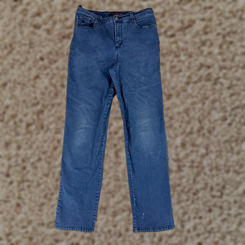 Gloria Vanderbilt Gloria Vanderbilt Jeans Women's 6 Blue Denim Amanda Medium Wash Straight Zip Fly Adult Regular Size 28" / US 6 / IT 42 - 1 Thumbnail