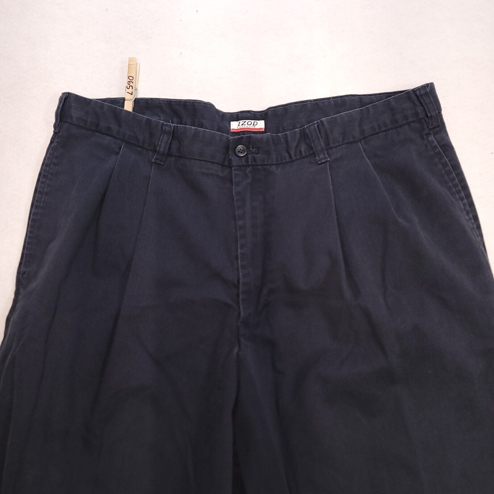 Izod IZOD Performance Casual Chino Pants Men Size 38/32 Reg Black Size US 38 / EU 54 - 1 Thumbnail