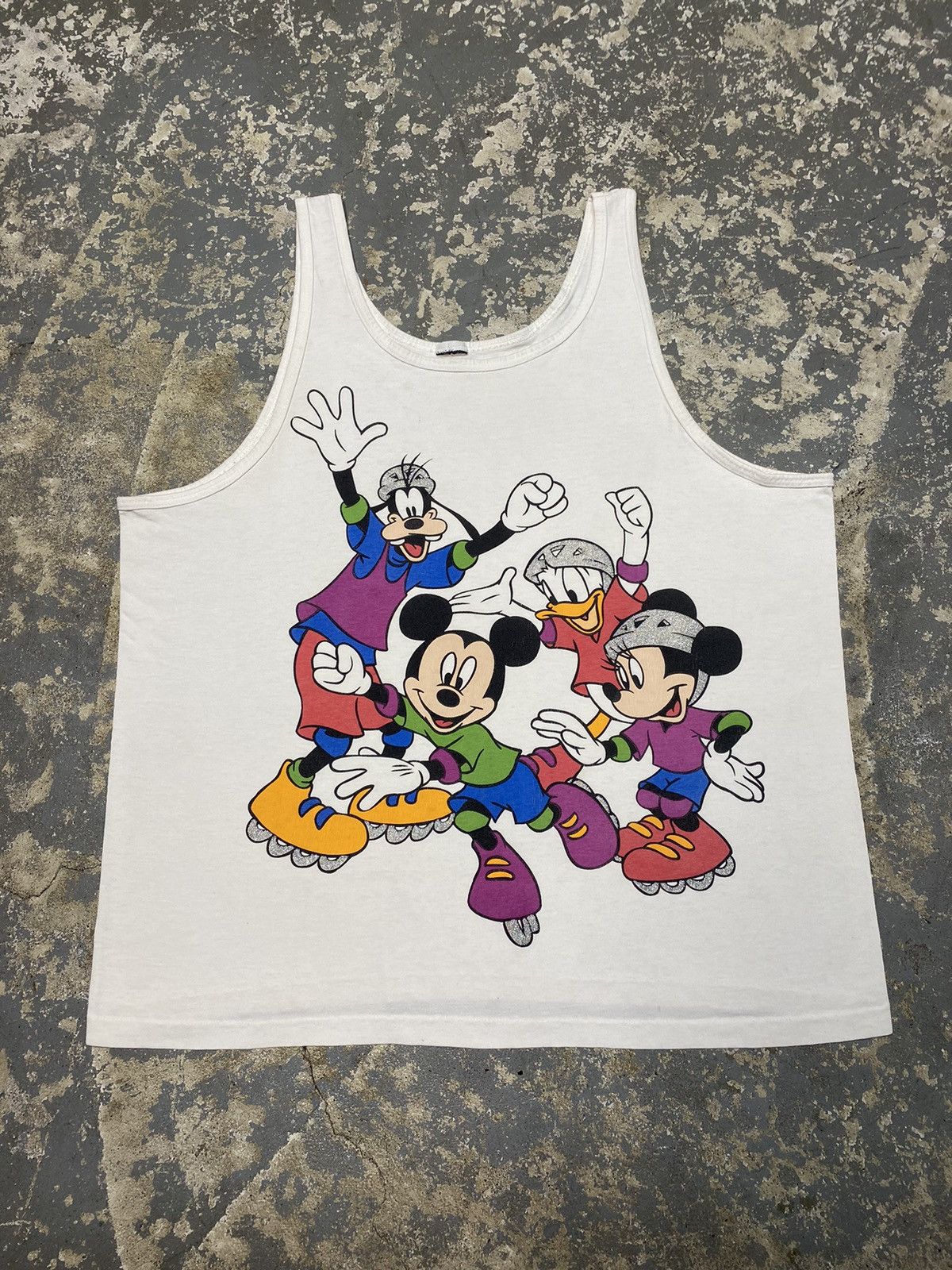 Mickey Mouse × Vintage Vintage Mickey Mouse & Friends Rollerblading Skates Tank Top Size US L / EU 52-54 / 3 - 1 Thumbnail