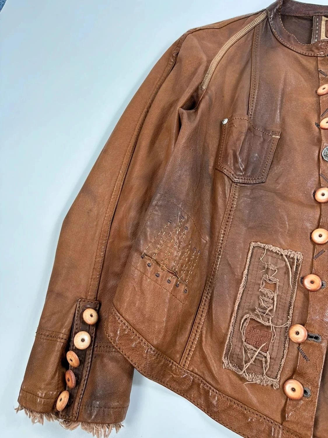 Marithe + Francois Girbaud Marithé + Francois Girbaud Patch Leather jacket Brown Size M / US 6-8 / IT 42-44 - 8 Thumbnail