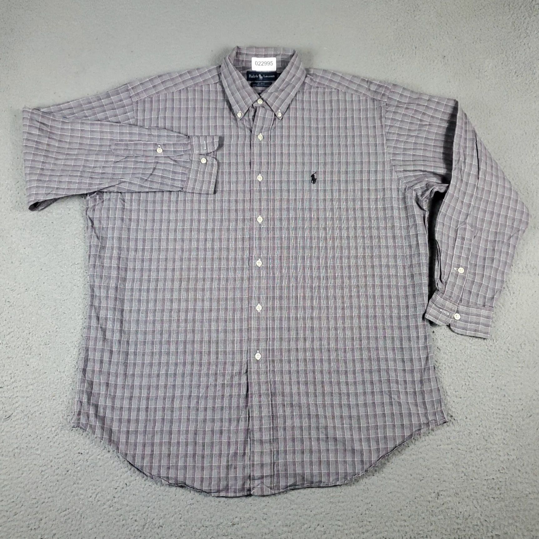 Ralph Lauren Ralph Lauren Button-Up Shirt Mens Large Gray Plaid Long Sleeve Collared Regular Fit Size US L / EU 52-54 / 3 - 3 Thumbnail