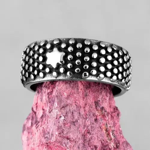 VIBE Simple Star Round Studded Ring Size ONE SIZE - 3 Thumbnail
