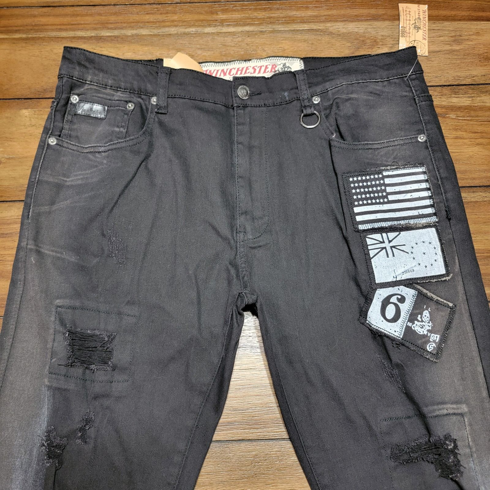 Winchester Winchester Shredded Black Denim Jeans - Size 36/33 NWT Size US 36 / EU 52 - 3 Thumbnail