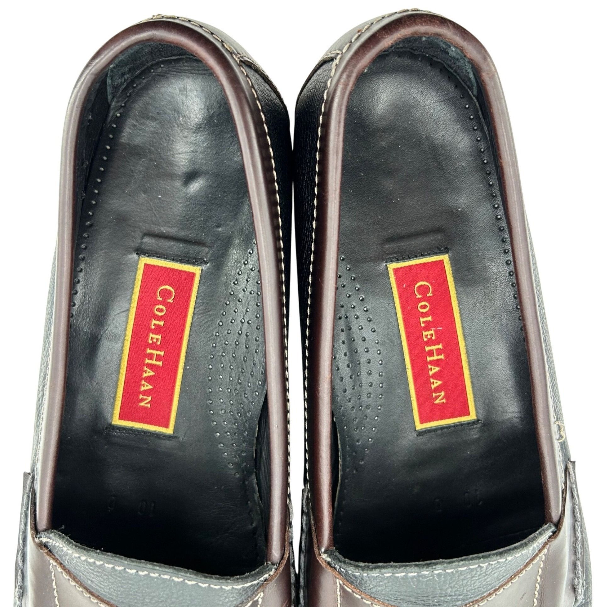Cole Haan Cole Haan Men's 10D Black Brown Pebble Leather Pinch Tassel Size US 10 / EU 43 - 4 Thumbnail