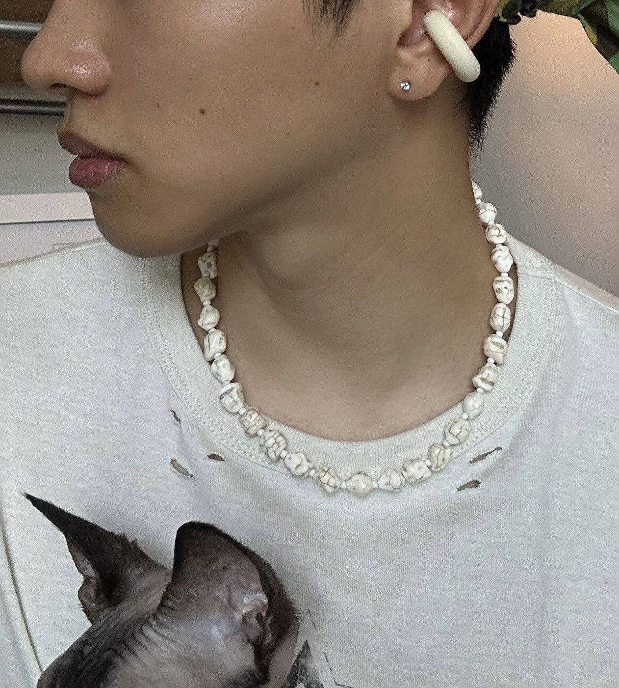 Japanese Brand × Jewelry Avant garde punk design stone chain choker necklace Size ONE SIZE - 4 Thumbnail