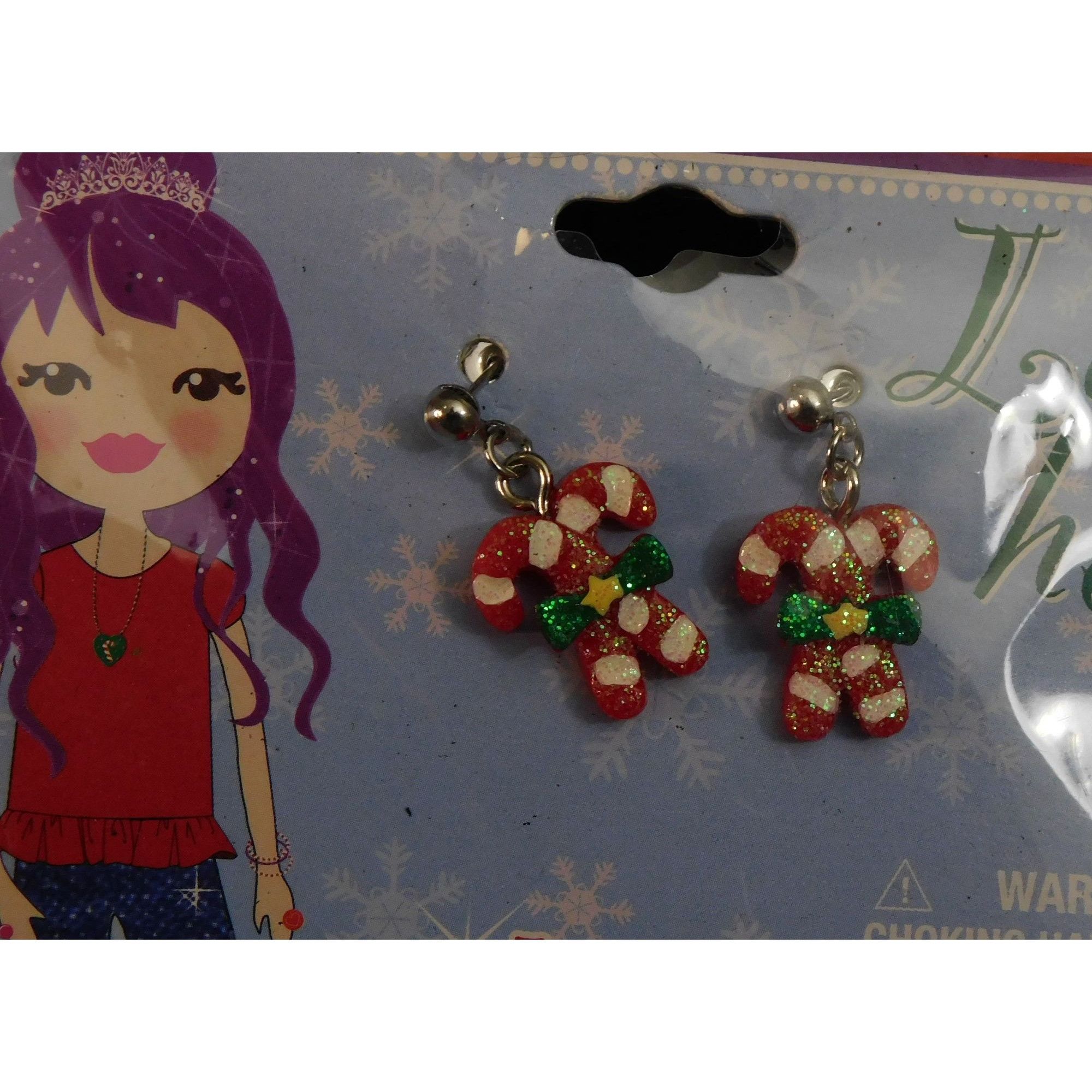Other Luv Her Candy Cane Glitter Dangle Earrings Size ONE SIZE - 1 Thumbnail