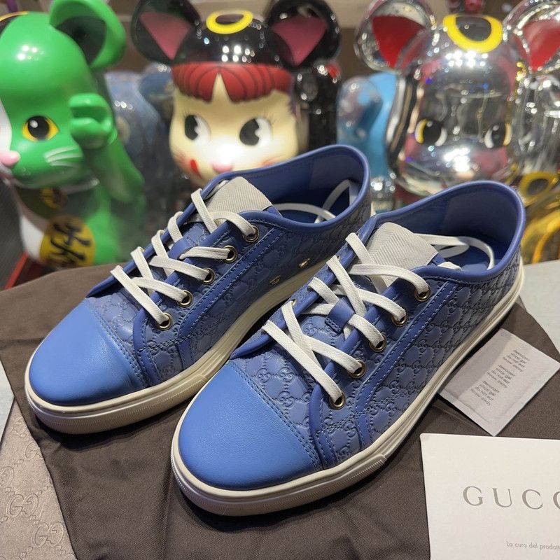 Gucci Gucci Printed Sneakers in Blue 0079 Size US 5.5 / EU 38 - 1 Thumbnail