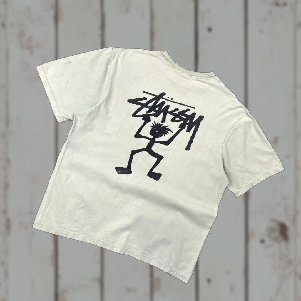 Logo 7 VINTAGE Stussy T-Shirt Men Size M Green Logo Short Sleeve Crew Neck United States Made USA Stickman Lombok Big Logo Size US M / EU 48-50 / 2 - 1 Thumbnail