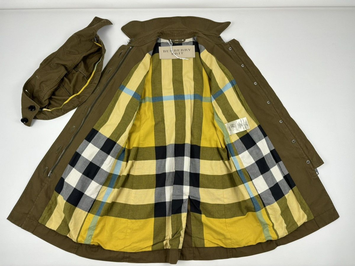 Burberry × Burberry Prorsum × Designer BRIT Nova Check Khaki Coat Hooded Trench Zip Jacket Bomber USA 4 UK 6 Size S / US 4 / IT 40 - 11 Thumbnail